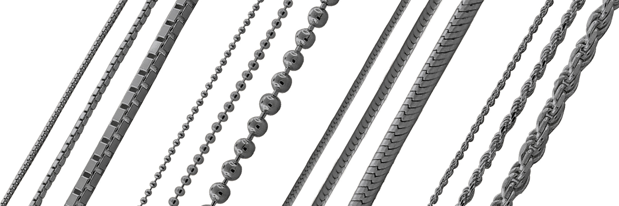 Black Rhodium Plated Silver Chains Black Rhodium Plated Silver Chains