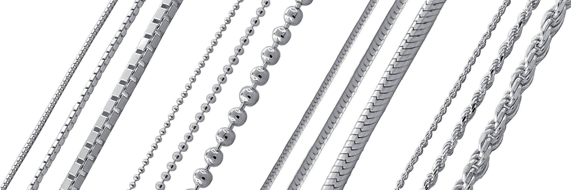 Rhodium Plated Silver Chains Rhodium Plated Silver Chains
