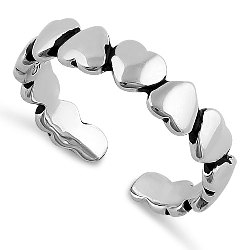 Sterling Silver Hearts Toe Ring