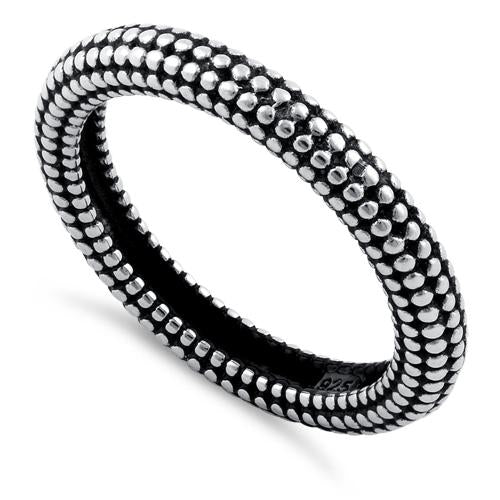 Sterling Silver Stackable Tiny Pebbles Eternity Ring